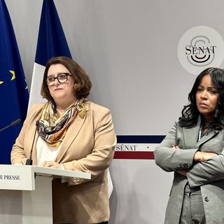 Antoinette GUHL, sénatrice écologiste (Ile de France), rapporteure de la comission et Audrey Bélim, sénatrice socialiste (La Réunion), vice-présidente de la commission · ©Jaël Galichet